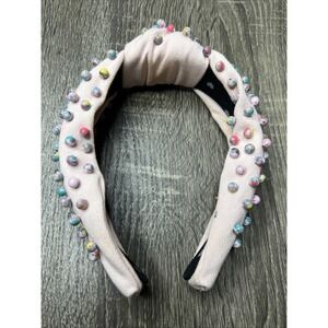 Lele Sadoughi Pink Confetti Beaded Knotted Headband Anthro Online Exclusive HTF!